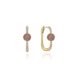 Neolope Small Pembe Safir Taşlı Pırlanta Küpe