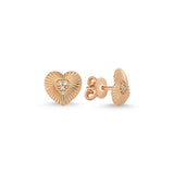 Heartbeat Rose Altın Pırlanta Küpe